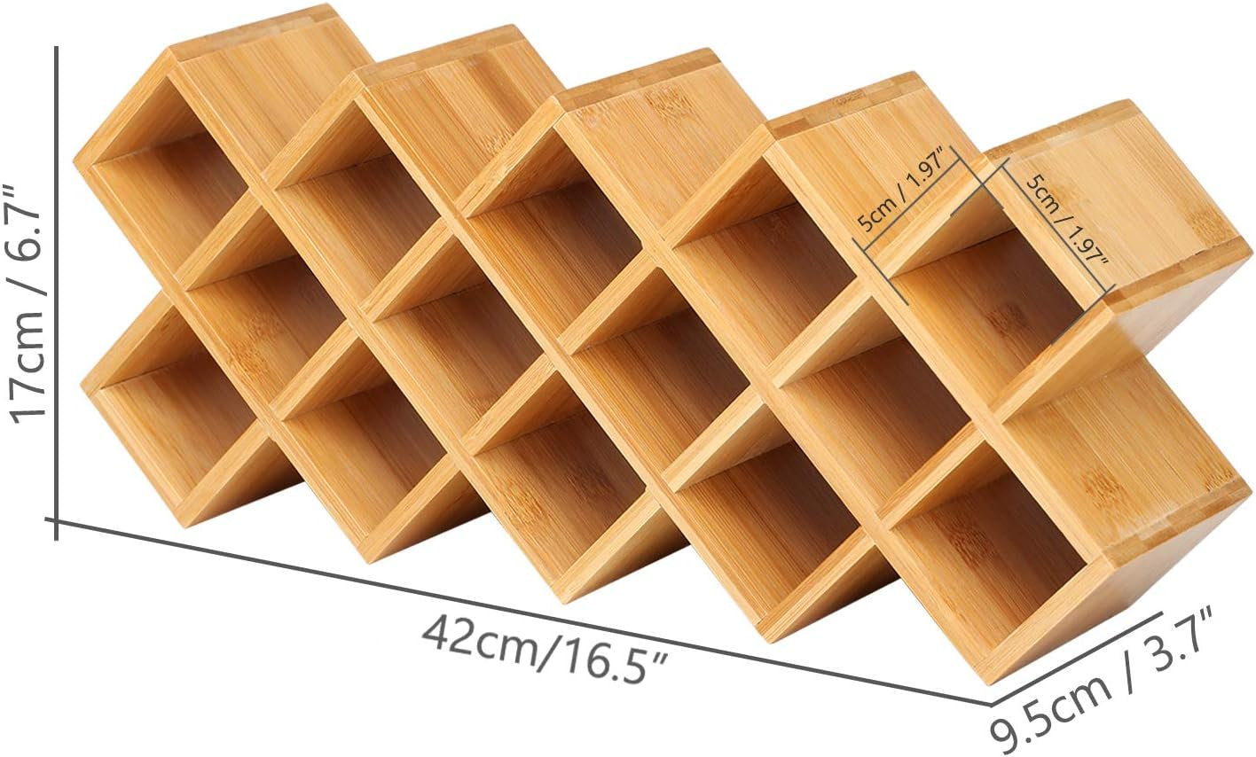 Bamboo Spice Rack Organizer 4-Tier Countertop Organiser, Criss-Cross Kitchen Cabinet Free-Standing Countertop Storage Shelf Fit for Spice Jar, Can, Bottle (Jars Not Include)