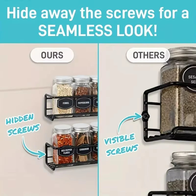 Iron Shelf Wall Mounted Organiser Kitchen Home Spice Storage Rack Bathroom Storage Drainage Rack Bathroom Kitchen Accessories
