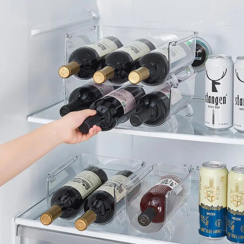 Stackable Cup Holder Suitable for Cabinets Kitchen Storage Organization and Storage Water Bottle Holder Plastic Refrigerator