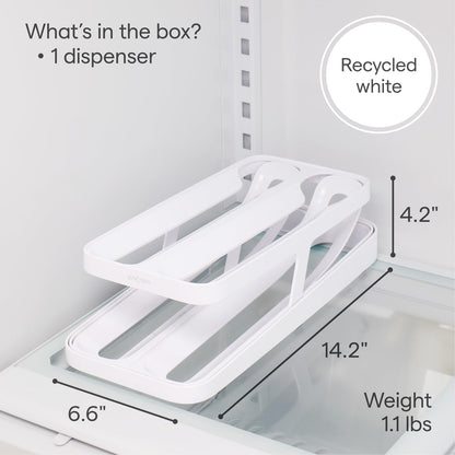 Rolldown® Egg Dispenser, Rolling Eggs Dispenser and Organizer for Refrigerator Storage, Double Track