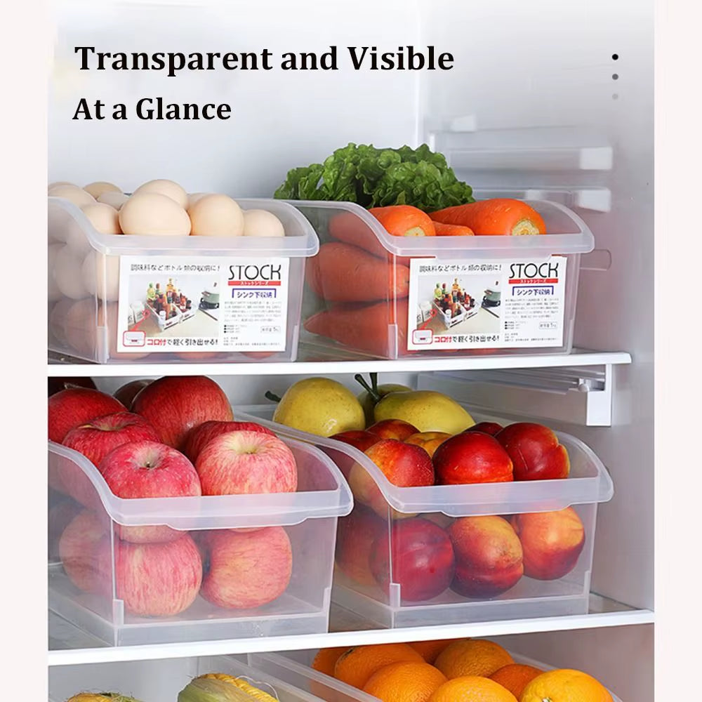Trendy Large-Capacity Storage Box Household Space Saving Refrigerator Organizer Bins Rectangular Kitchen Dispenser Kitchen