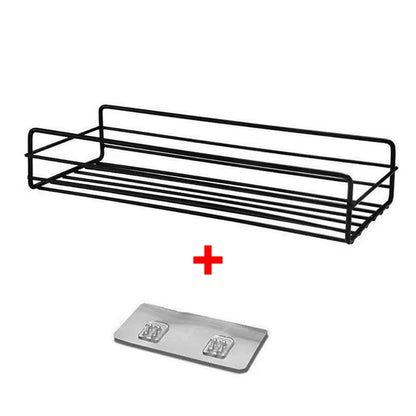 Iron Shelf Wall Mounted Organiser Kitchen Home Spice Storage Rack Bathroom Storage Drainage Rack Bathroom Kitchen Accessories
